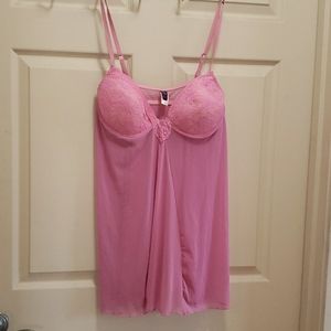 Just Sexy bubble gum pink cami and thong set